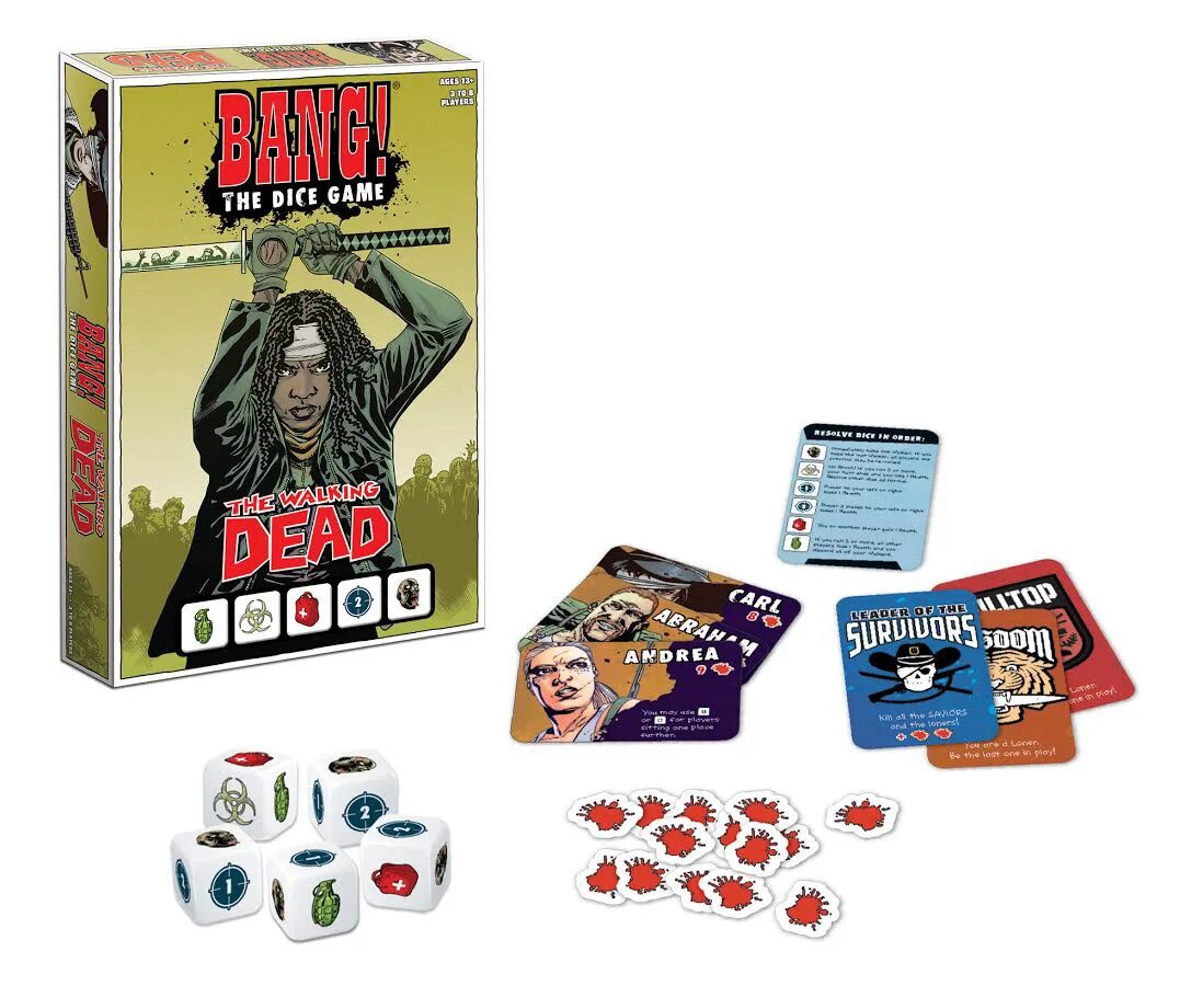 Bang настольная игра. Bang! The dice game. Настольная игра бэнг на кубиках. Настольные игры по ходячим мертвецам. Dice настольная игра