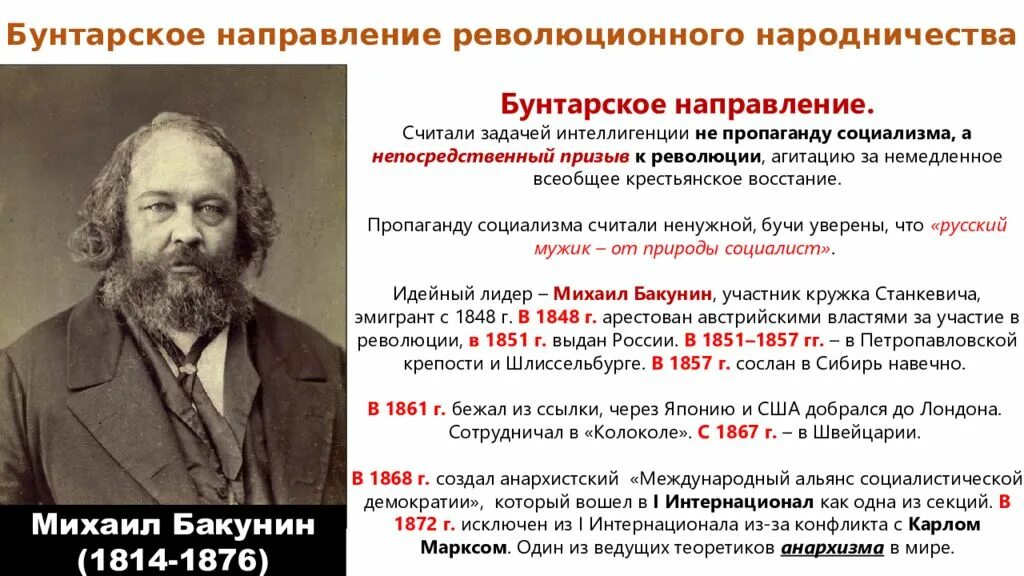 Бакунин народничество анархическое. Народничество в 1870 годы. Революционное народничество бунтарское направление. Бакунин бунтарское направление. М а бакунин направление