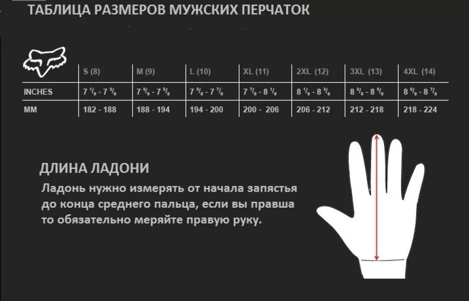 Как определить размер перчаток для мужчин кожаных. Размерная сетка перчаток the north face. размерная сетка мото перчаток fox. велоперчатки fox sidewinder glove, бело-черные, 2017. мотоперчатки fox размерная сетка.