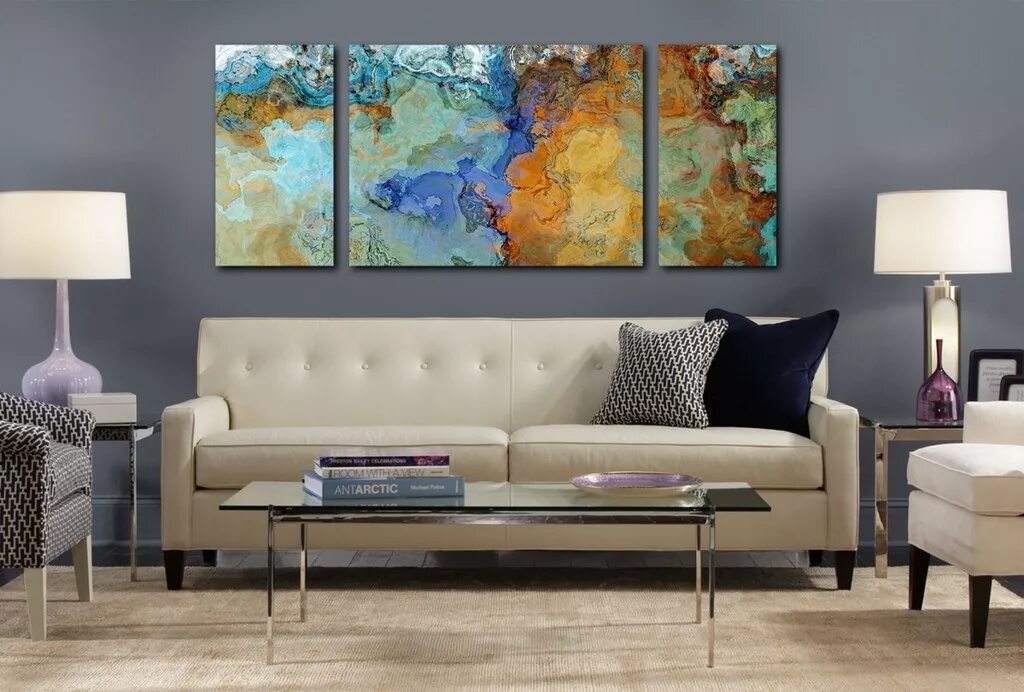 Large canvas. Абстрактные картины над диваном. Картины для интерьера. Large canvas. Современная абстракция в интерьере.