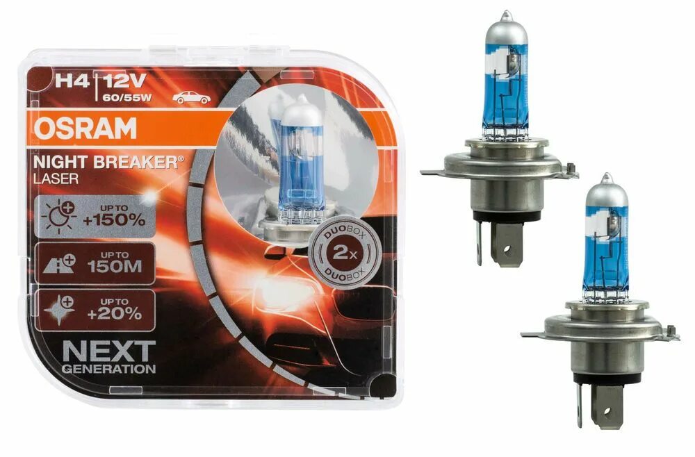 Osram Night Breaker Laser 64193nl-HCB h4 12v 60/55w p43t. 64193nlhcb лампа h4 Night Breaker Laser +150% 2 шт.. Osram Night Breaker h4 +150. Osram Night Breaker Laser h4 64193 NBL-HCB.