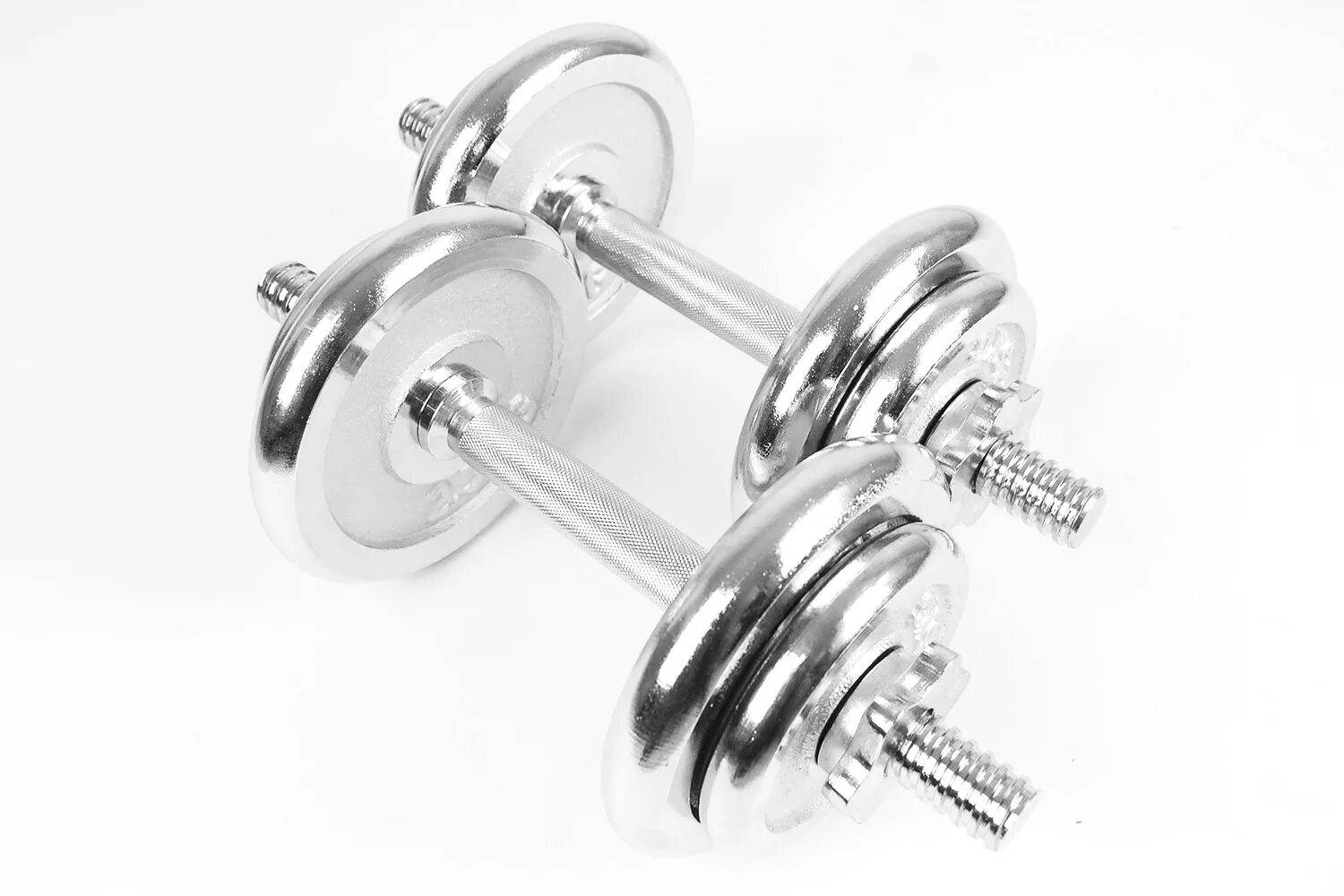 Гантель хромированная Barbell MB-FITM-1,5. Гантели разборные с грифом набор 20 кг. Набор гантелей, общий вес 30 кг,хромированные. Гантель разборная хромированная.