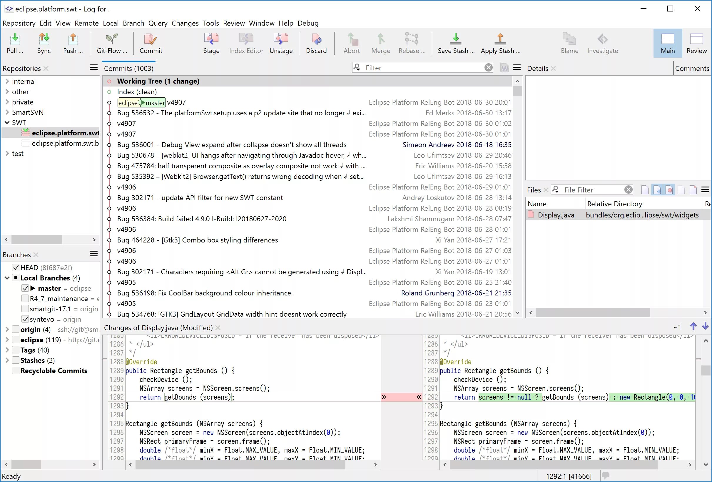 Smartgit. Smartgit линукс. syntevo smartsvn. eclipse platform.
