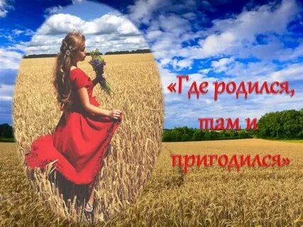 Поговорка где родился там и пригодился