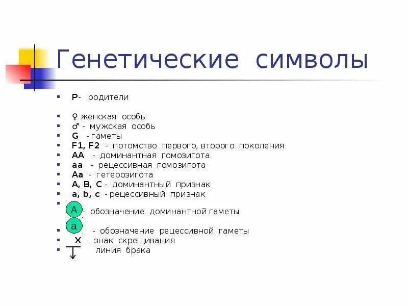 Гомозигота это в генетике. Генетические символы. Рецессивная гомозигота обозначается. Как обозначается гомозигота. Генетический символ родительского поколения.