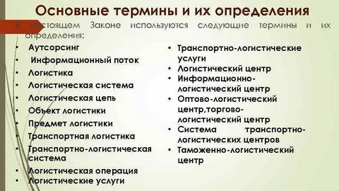 Следующие термины
