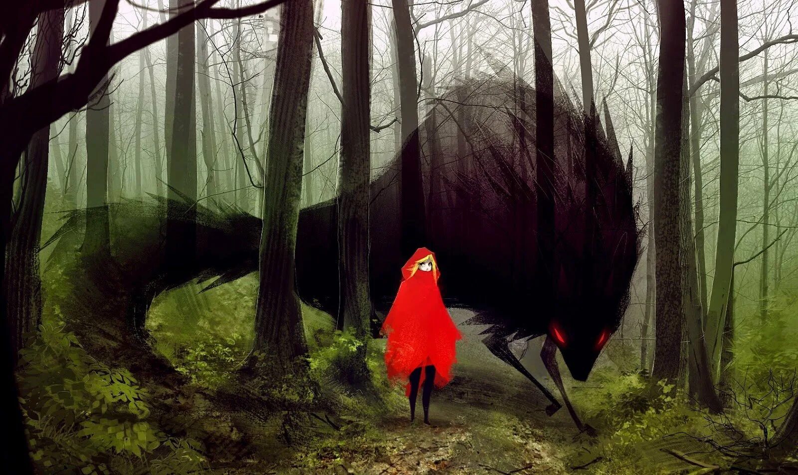 Книга великий воин. Черно красный лес. Черно красный лес. Красная осень. Девушка в красном плаще.