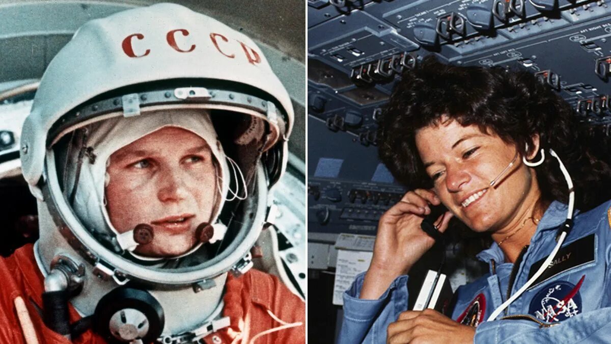 Первыми в космосе побывали наши друзья. Терешкова 1963 год. Космонавты США.