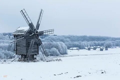 Мельница зима
