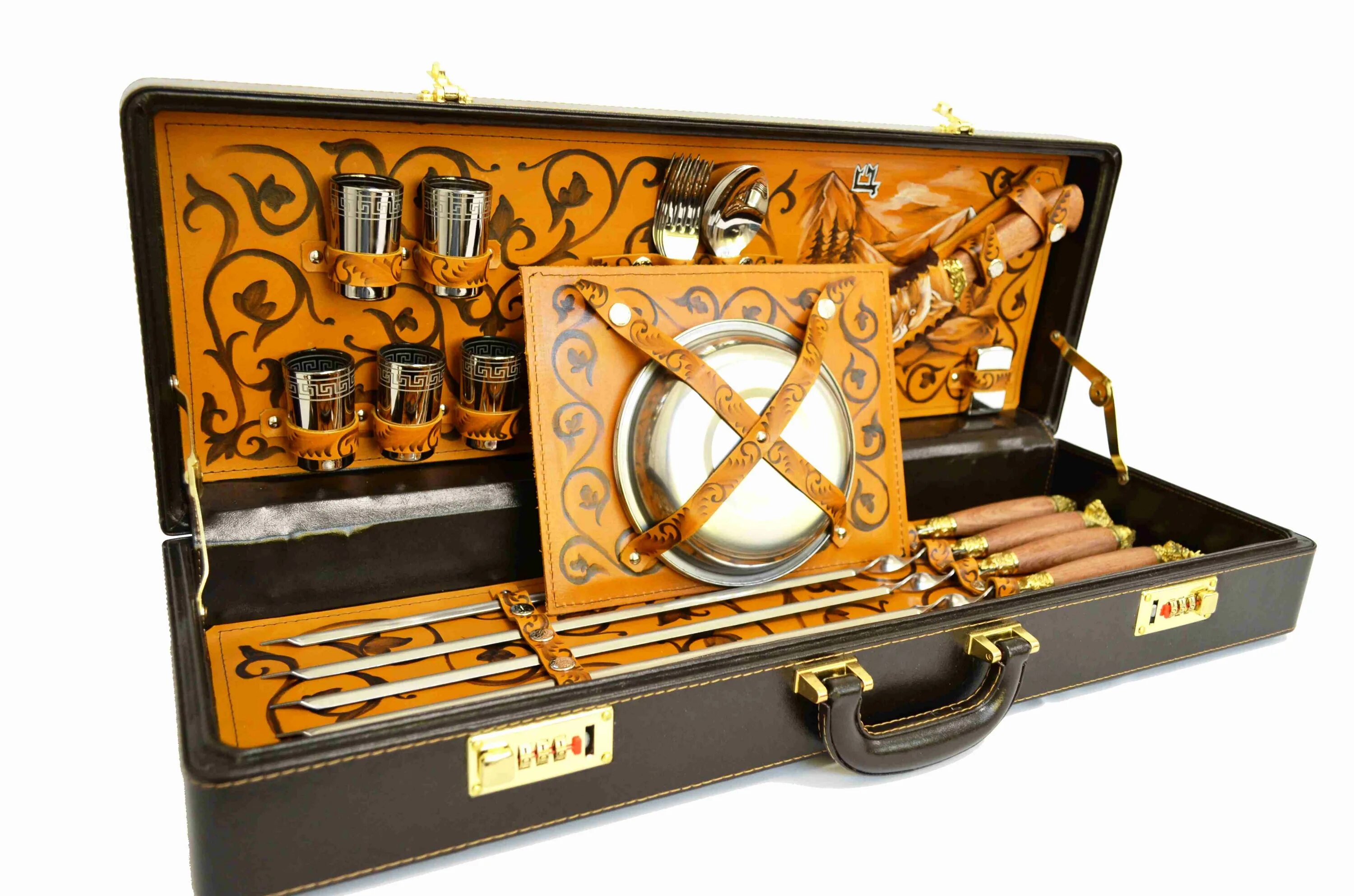 подарочный набор престиж. набор для пикника мужской. дипломат для пикника. набор для шашлыка "гранд-люкс". шашлычный набор "кизлярский m".