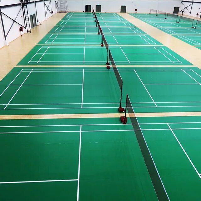 Поле для бадминтона. Линолеум спортивный SPORTFLOOR PVC 6,5. Бадминтонный корт. : Спортивный линолеум SPORTFLOOR 8.5 мм. Корт для бадминтона.