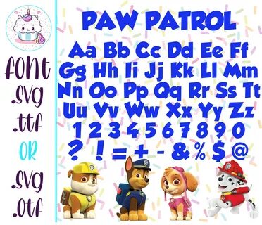 Paw Patrol FONT alfabeto SVG para Cricut Silueta Descarga Etsy.