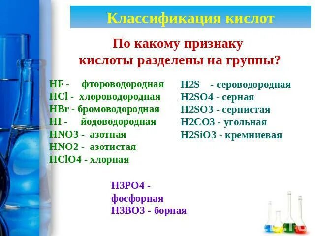 С какими веществами взаимодействует бромоводородная кислота. Признаки разделения кислот. по какому признаку кислоты разделены на группы. йодоводородная кислота формула. аммиак и бромоводородная кислота.