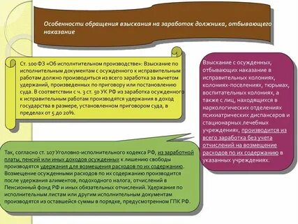Особенности взыскания