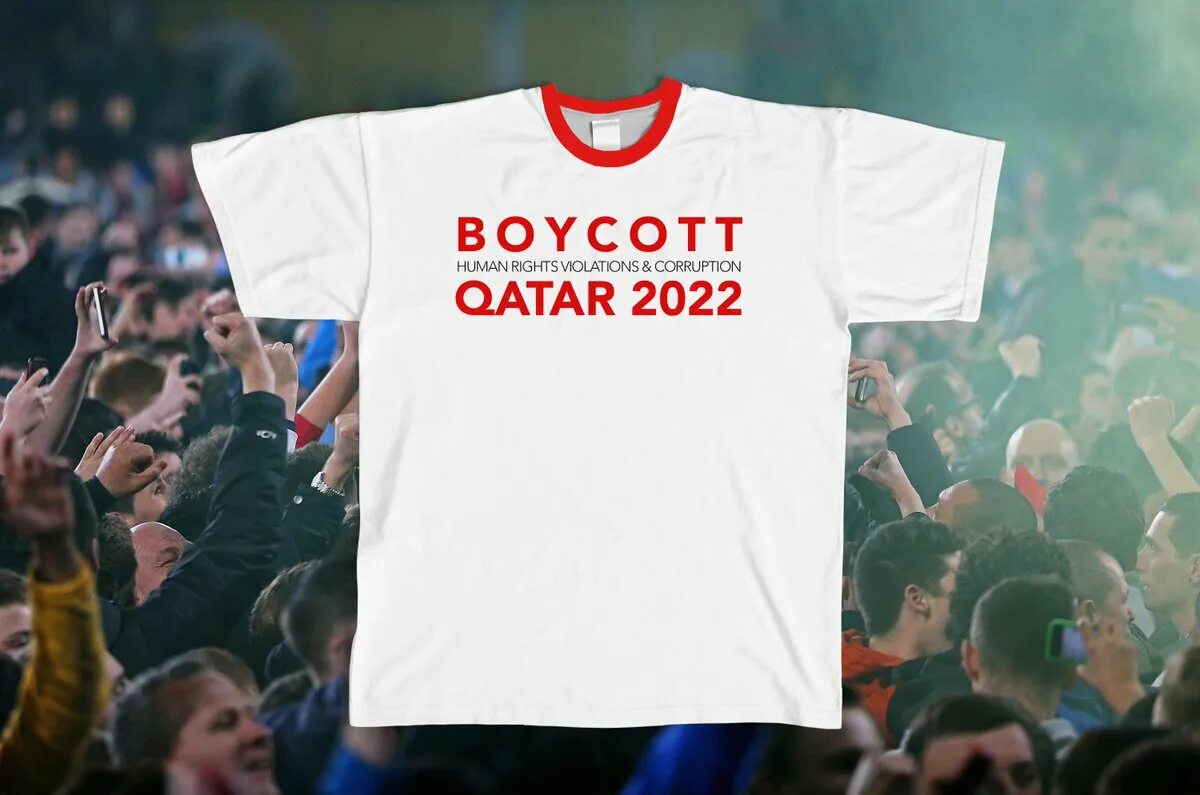 Бойкот Катар. Boycott Qatar 2022. Boycott Qatar 2022 t-Shirt. Футболка Катар 2022.