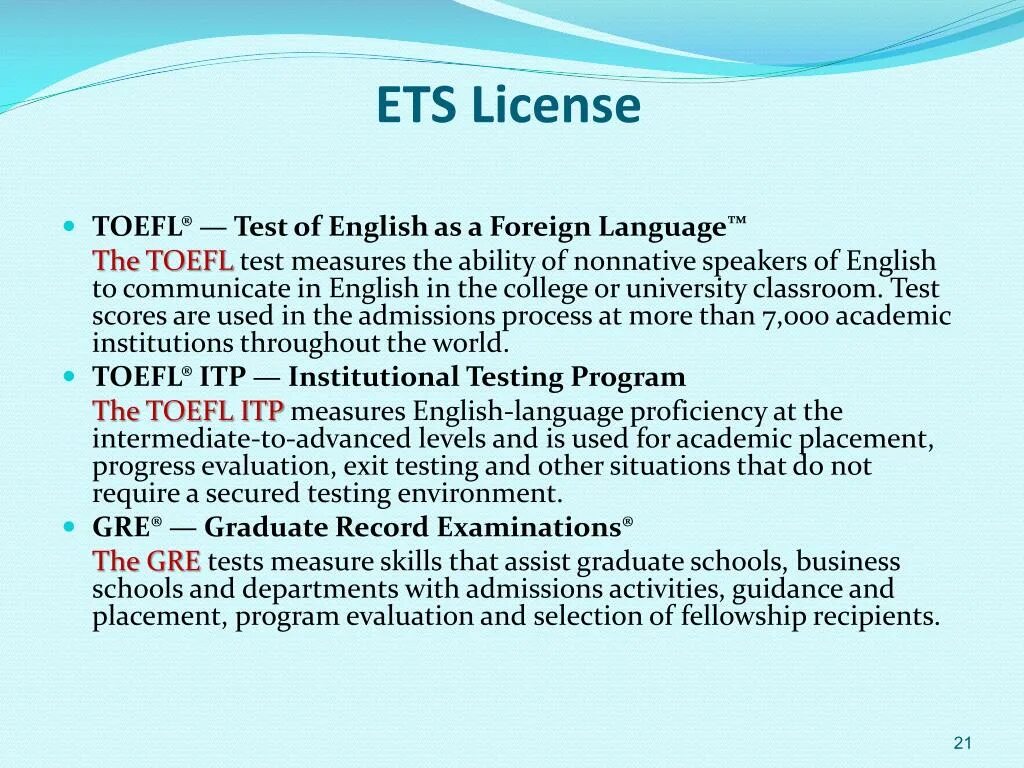 Test of English as a Foreign language. TOEFL - Test of English as a Foreign language.. TOEFL (Test of English as a Foreign language) 1977.. Test of English as a Foreign language (TOEFL itp) sertifikat. Why lots of people learn foreign languages