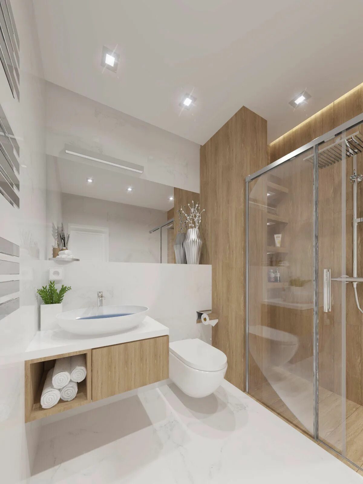 Современная ванная комната. Светлая ванная комната с душевой. Ванная в современном стиле. Дизайнерский проект ванной комнаты. Ванная 4 квадрата