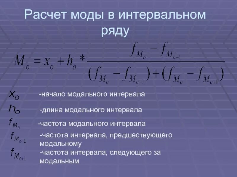 Модальный интервал формула. Частота модального интервала. Длина модального интервала. Частота послемодального интервала. Частота интервала 0 150