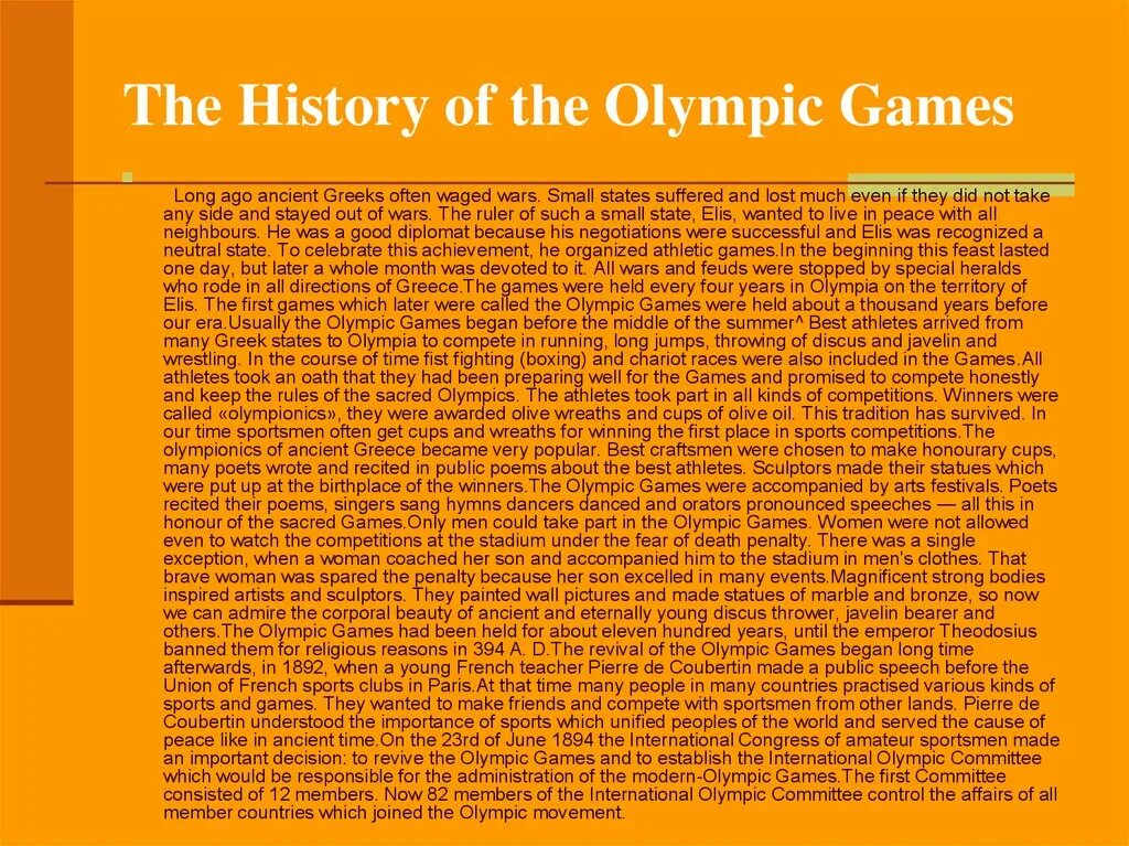 The Olympic games текст. History of Olympic games перевод. The Olympic Movement английский язык. 1 When were the first Ancient Olympic games?. Where is the history of the olympic