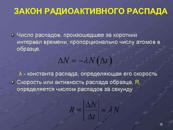 Распад термин. Закон радиоактивного распада. Закон радиоактивного ра. Формула радиоактивного распада. Закон радиоактивного распада формула.