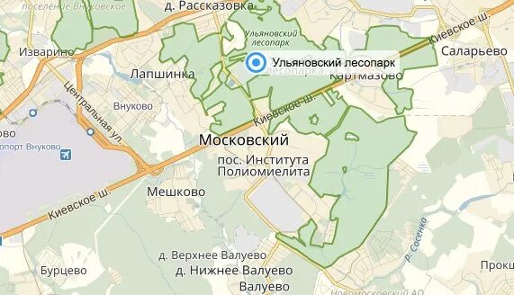 Москва поселение московский поселок ульяновского лесопарка. Ульяновский лесопарк Рассказовка. Ульяновский лесопарк на карте. Ульяновский лесопарк на карте Москвы. Ульяновский лесопарк территория.