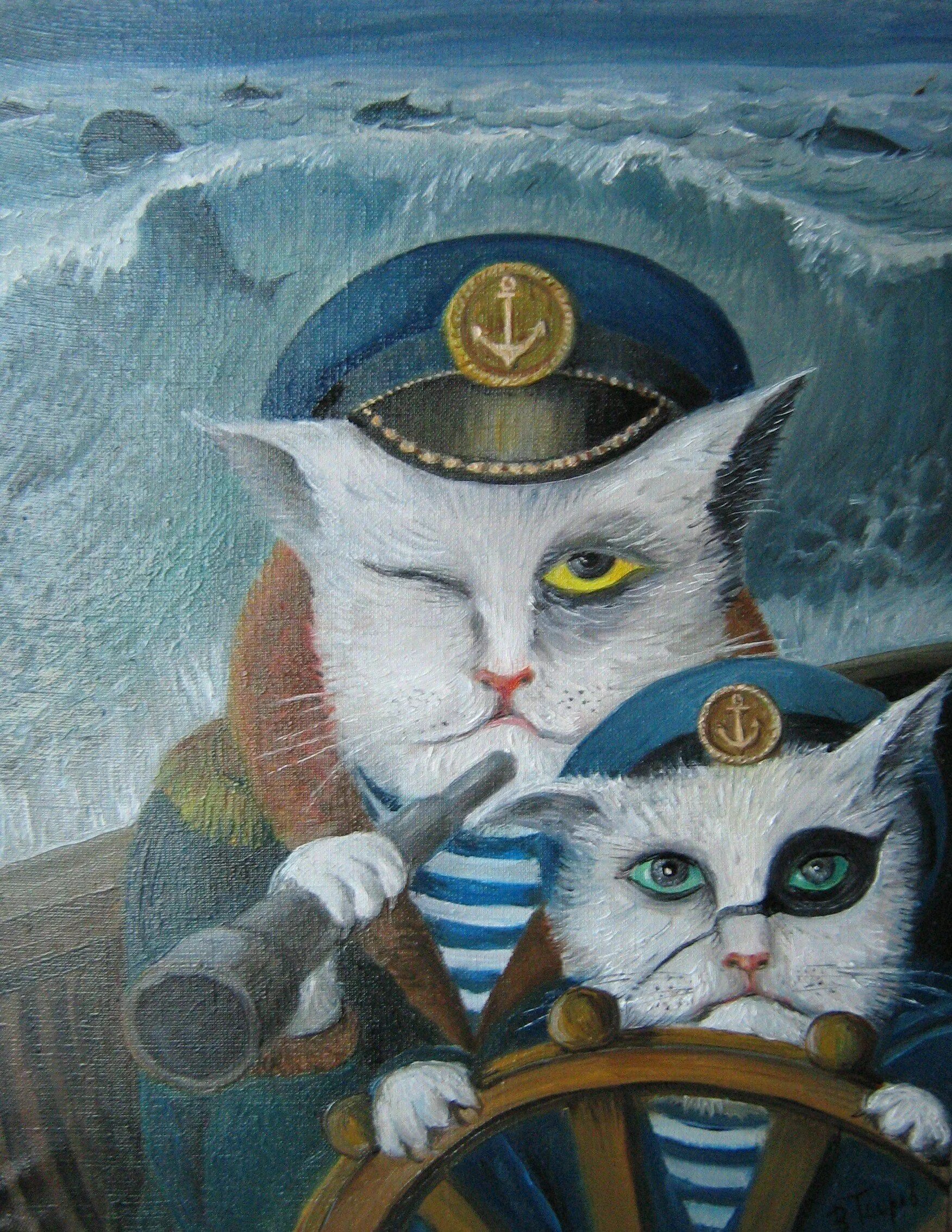 Корабельный кот. Кот моряк.