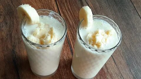 Молочный коктейль с бананом и мороженым