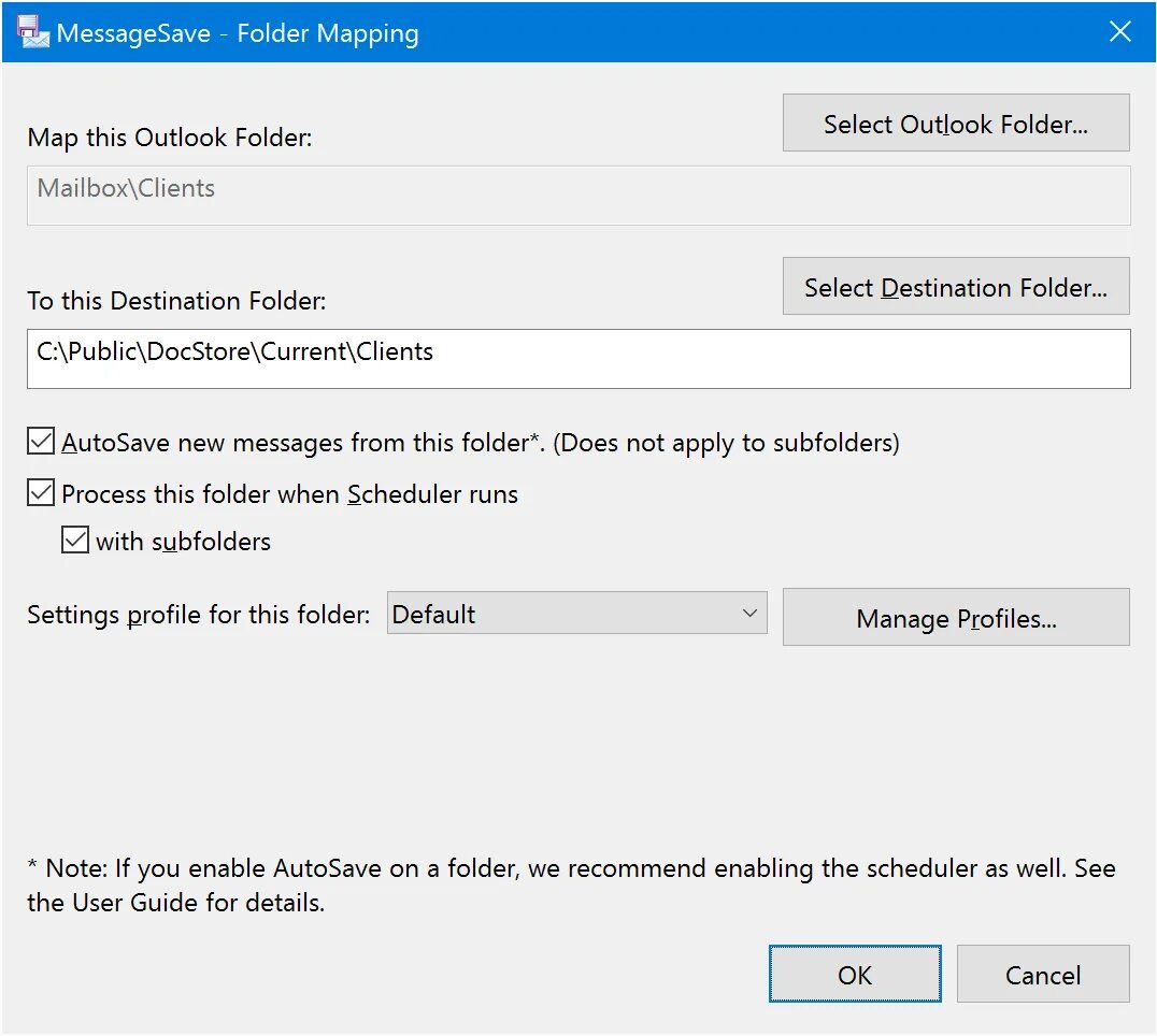 Folder mapping