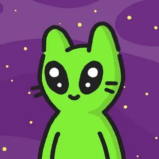 Green alien cat