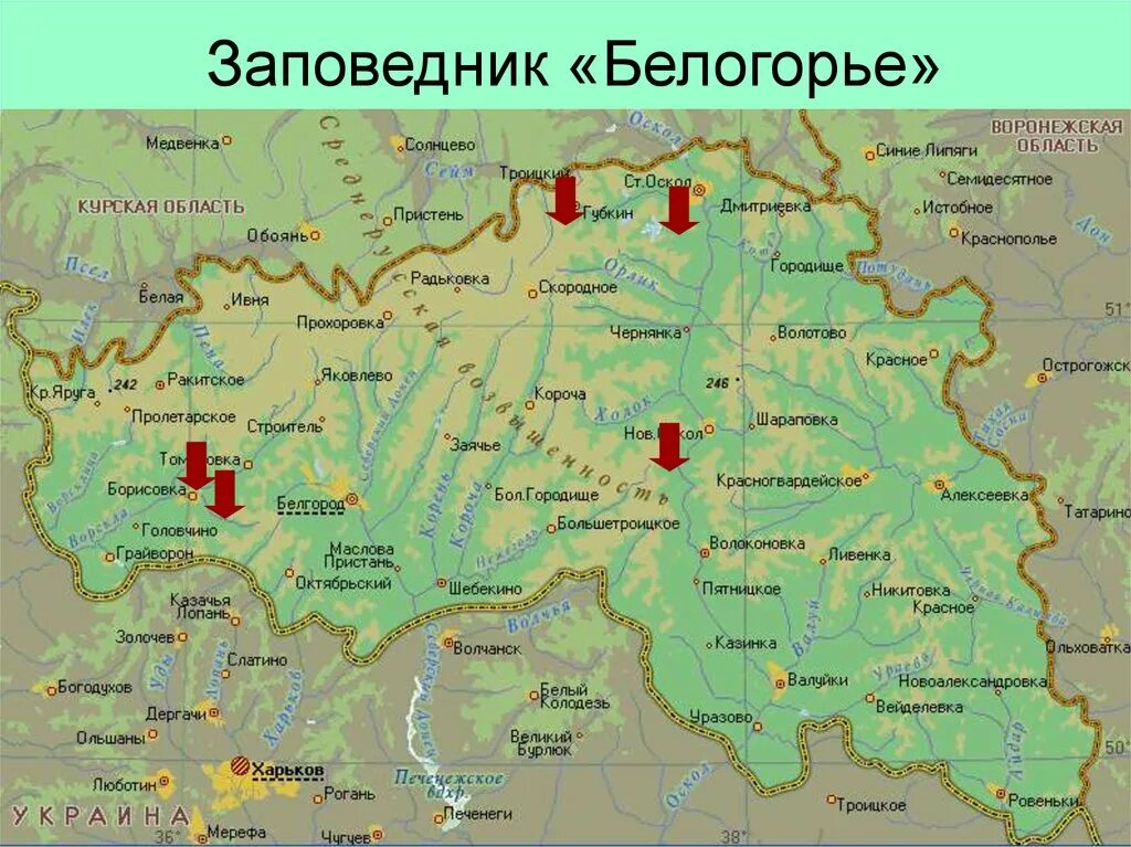 Карта белгородской области граница с украиной козинка. Карта заповедника Белогорье. Заповедник Белогорье Белгород. Заповедник Белогорье на карте России. Заповедник Белогорье в Белгородской области карта.