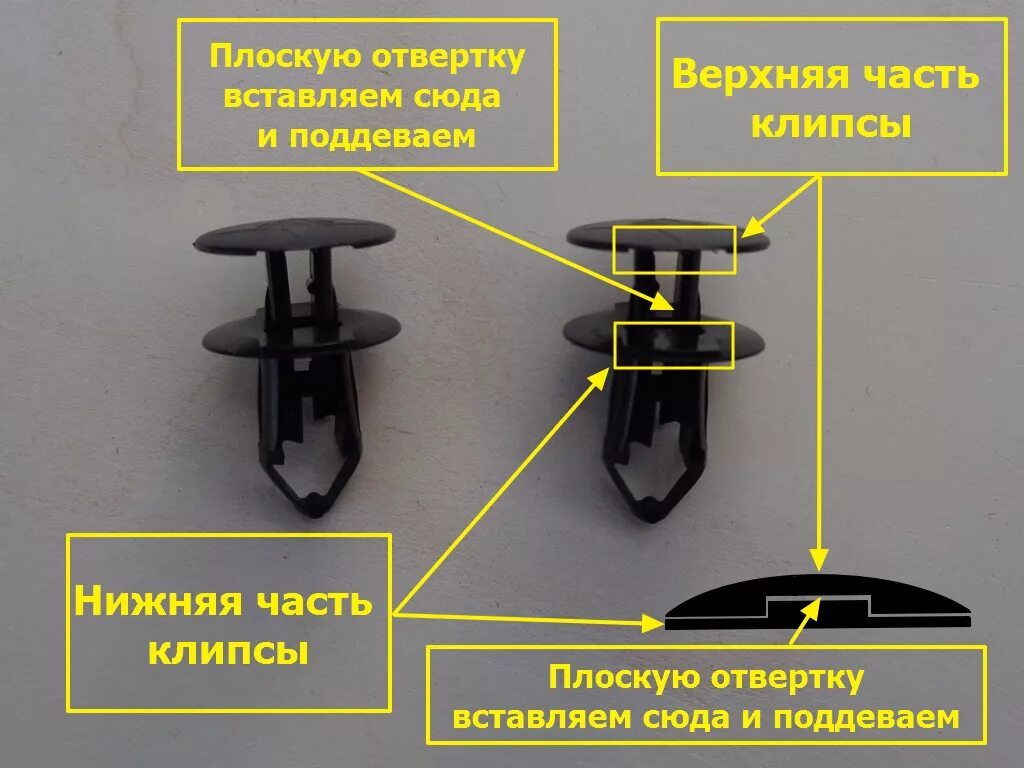 Как крепятся клипсы