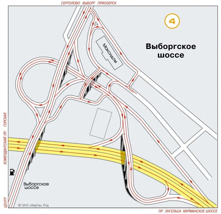 Выборгское шоссе метро. Развязка КАД Выборгское шоссе. Схема развязки КАД С Выборгским шоссе. Съезд с КАД на Витебский проспект схема. Схема развязок Мурманского шоссе с КАД.