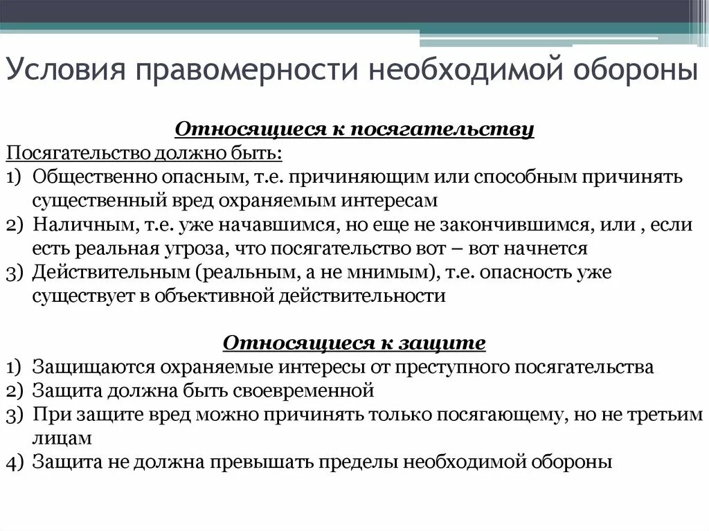 Примеры иллюстрирующие правомерность необходимой обороны. Критерии необходимой обороны. Условия правомерности необходимой обороны. Условия посягательства при необходимой обороне. Назовите условия правомерности необходимой обороны.