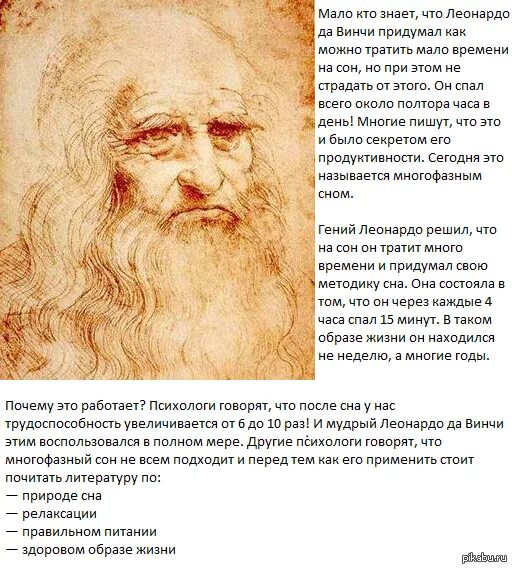 Леонардо как работает в праздники. Система сна леонардо да винчи. методика сна леонардо да винчи. принцип сна леонардо да винчи. как спал леонардо да винчи.