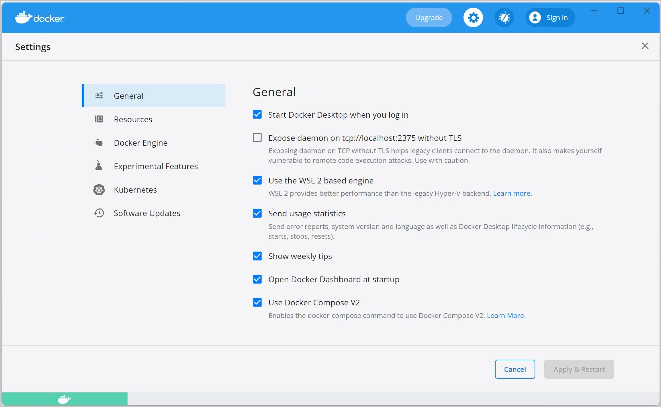 Restart docker desktop. Restart docker desktop