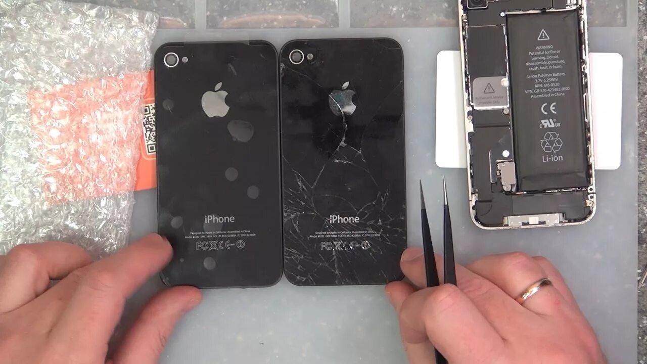 #031 Замена задней крышки iPhone 4. Как установить дешевую крышку. - YouTube