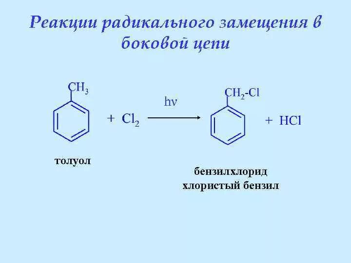 Толуол реакция радикального замещения. Хлористый бензил структура. Толуол бензилхлорид. Бензилхлорид и бензол. Бензол и вода реакция