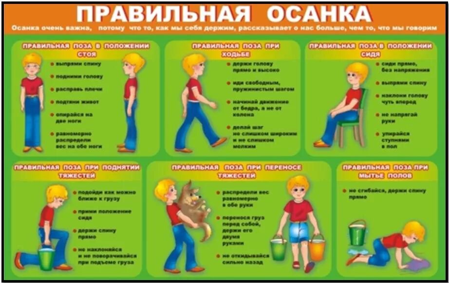 Правильную осанку формирует