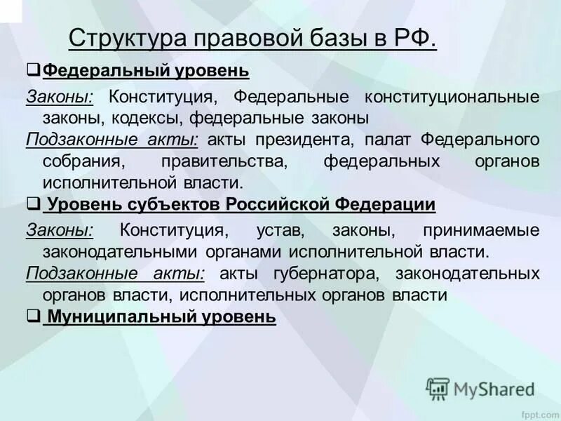 кодексы федерального уровня