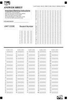 Answer sheet