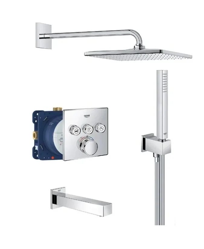 Душевая система Grohe Grohtherm SMARTCONTROL. Grohe SMARTCONTROL 34712000. 34712000 Grohe. Grohe SMARTCONTROL встроенный термостат.