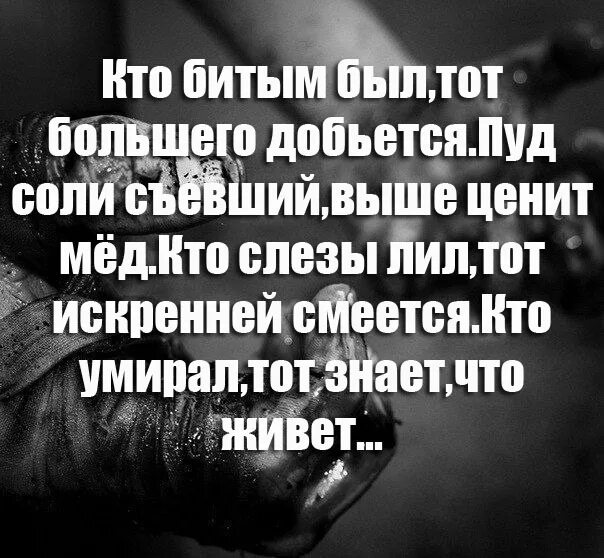 Кто битым был тот большего добьется пуд соли. Кто битым жизнью был. Кто битым был тот большего добьется. Кто битыйм былтот большего.