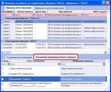 Справочник приказов