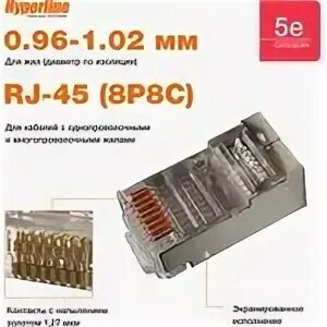 Plug 8p8c u c5 sh. Hyperline RJ-45 8p8c технические условия.