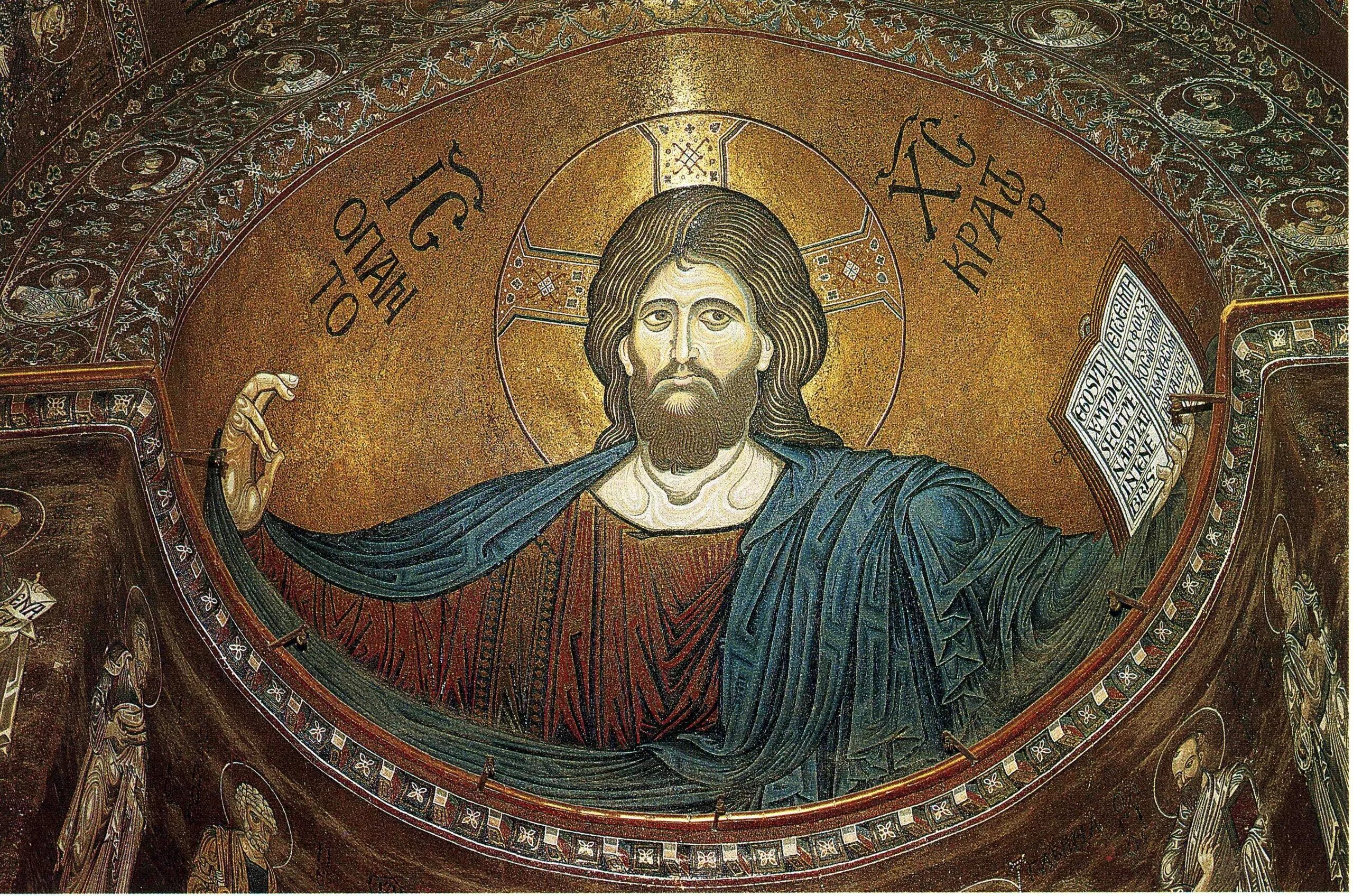 Часы святой пасхи. Икона Христос Пантократор Византия. Христос Пантократор монастырь Дафни.