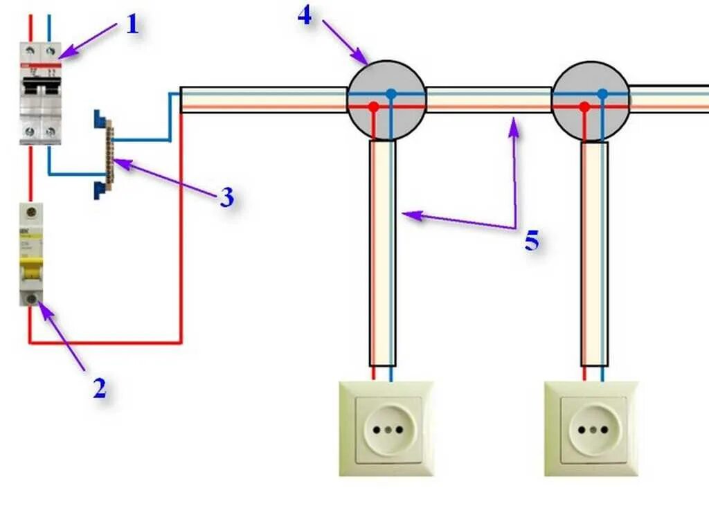 Электропроводка выключатель. Параллельное соединение розеток схема. Схема монтажа 2 лампы 2 розетки. Схема монтажа 2 лампы с выключателем и 2 розетки. Схема последовательного подключения розеток с заземлением.