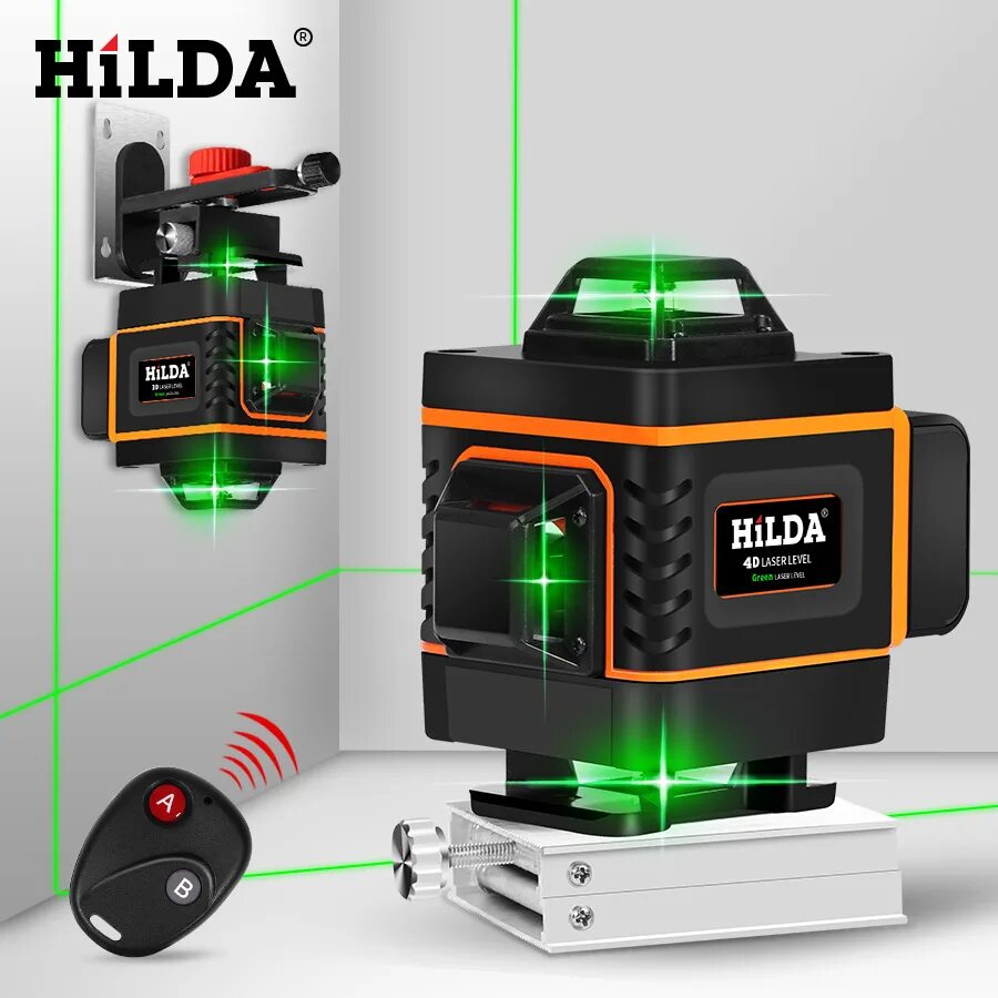 Точность лазерного уровня. Лазерный нивелир 360 зеленый Луч. Лазерный уровень Hilda 360 4d 16 линий. Лазерный уровень 4d зеленый 16 линий. Лазерный уровень Hilda 4d 360 нивелир.