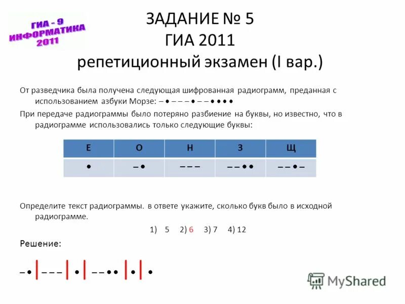 От разведчика была получена следующая радиограмма. От разведчика была получена следующая шифрованная радиограмма енозщ. При передаче радиограммы было потеряно разбиение на буквы. Задание радиограммы. Нкилм Информатика.