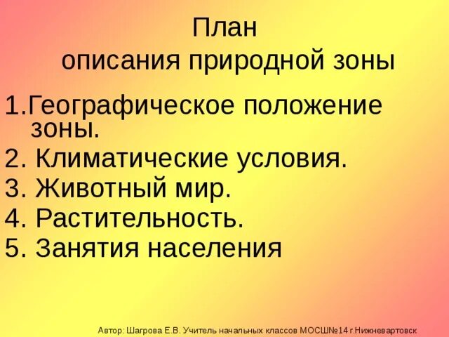 План характеристики природной зоны. План описания природной зоны. План изучения природной зоны 4 класс. План описания природной зоны 4 класс.