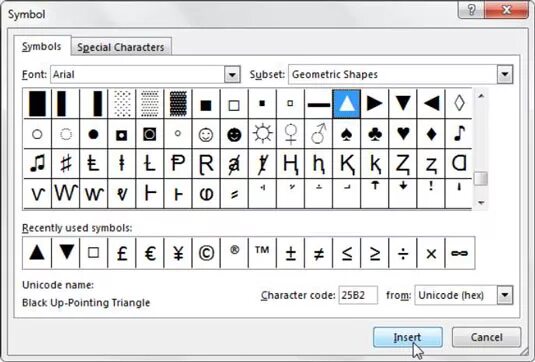Use symbols